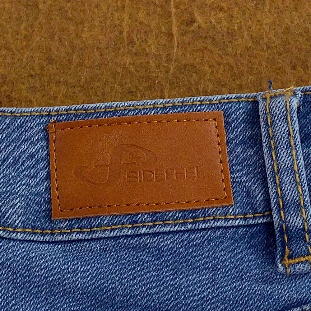 Sidefeel Womens 2XL Blue Stretch Denim Patch Pocket Mini Skirt New